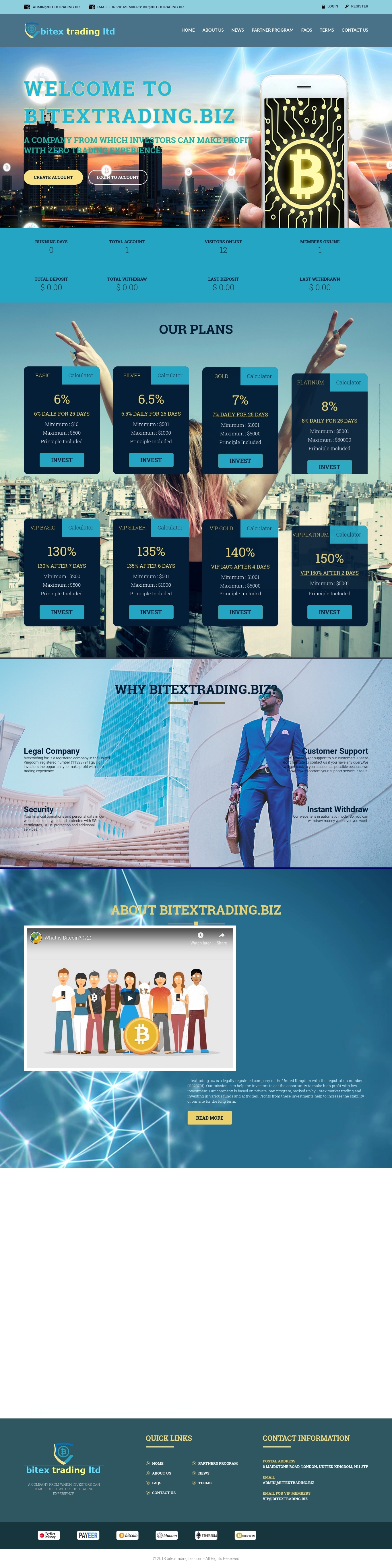 HYIP game BITEX TRADING LTD