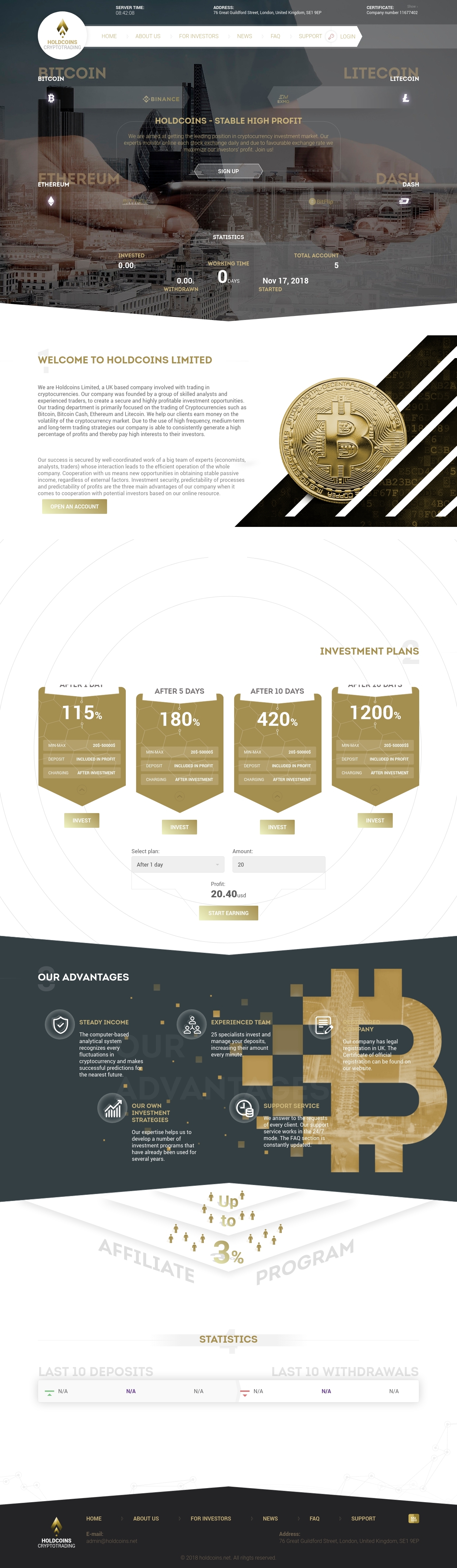 HYIP project Holdcoins
