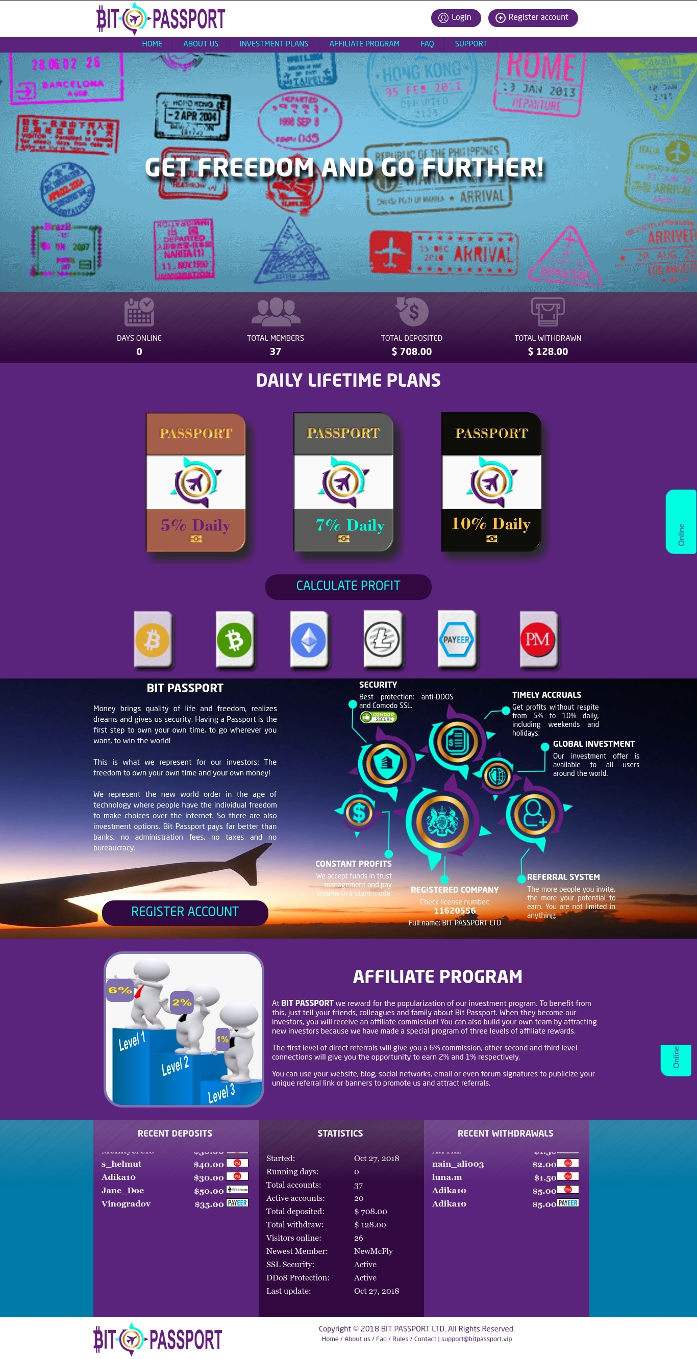 HYIP project BitPassport