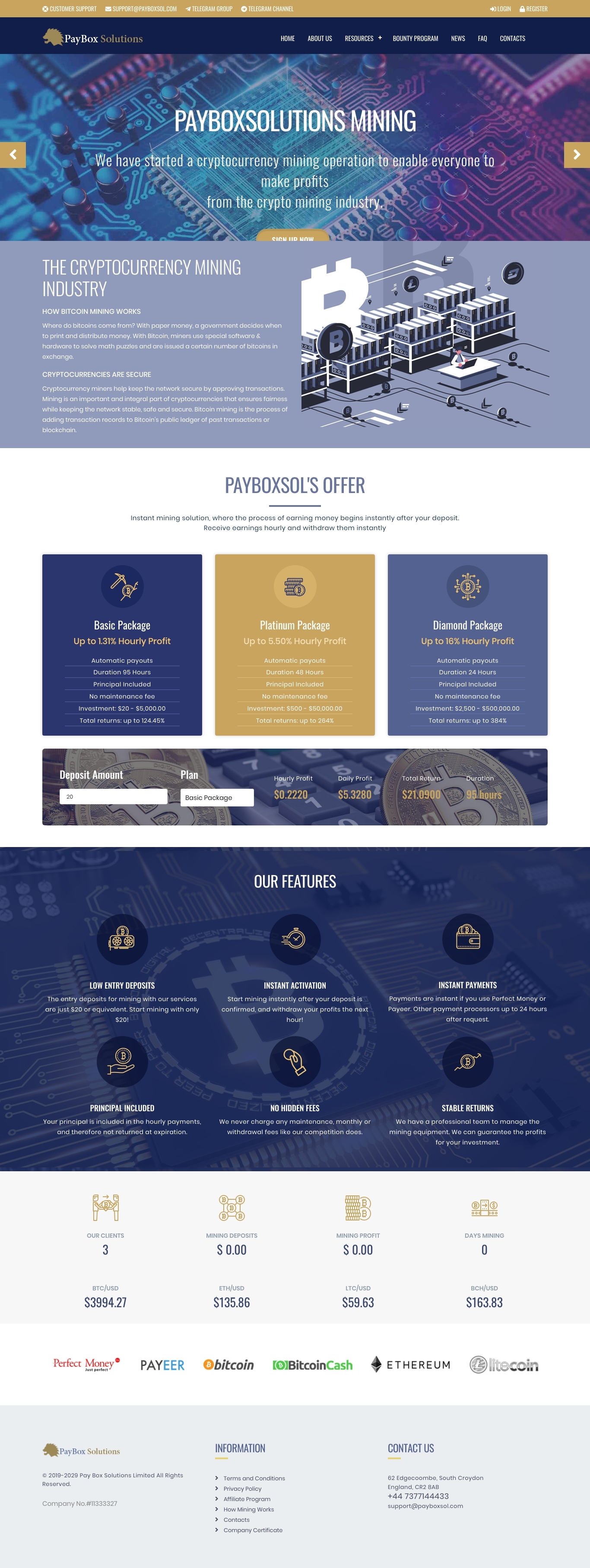 Gaming HYIP project Pay Box Solutions