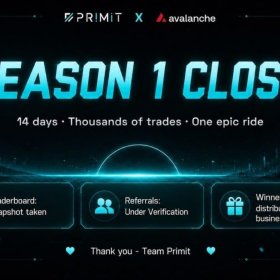 Primit Wraps Up Season 1 Trading Campaign on Avalanche